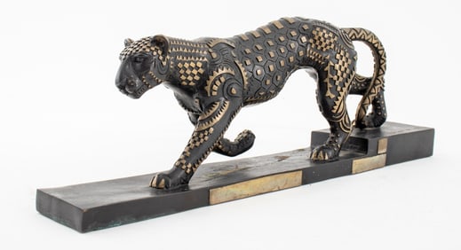 Wang Jida "Panther" Bronze Sculpture, 1988