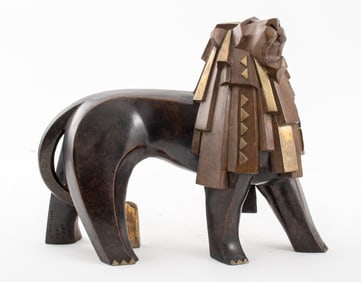 Wang Jida "Lion" Bronze Sculpture, 1988