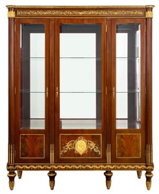 Louis XVI Style Gilt Metal Mahogany Vitrine