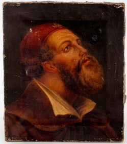Roman School Portrait of a Cardinal Oil on Canvas