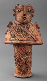 Louis Mendez Stoneware Stylized Figural Vase