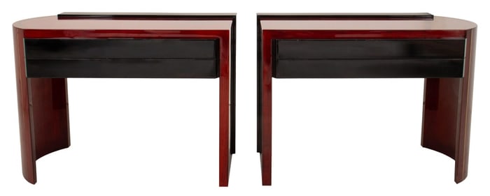 Dakota Jackson Style Rosewood Bedside Tables