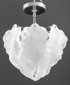 Italian Murano Art Glass Leaf Pendant Lamp