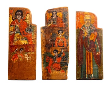 Greek Icon Oil on Wood Panels, 3