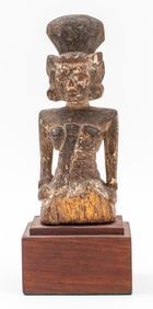 Cambodian Female Figure Wood Sculpture