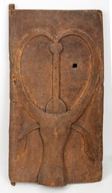 Indonesian Toraja Carved Wood Buffalo Granary Door