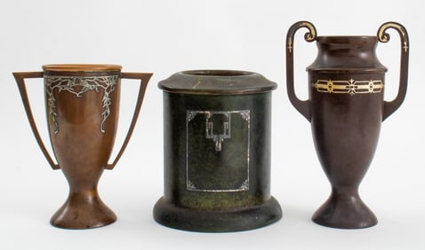Heintz Ams Sterling and Bronze Vessels, 3