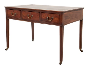 George III Mahogany Leather Top Partner's Desk