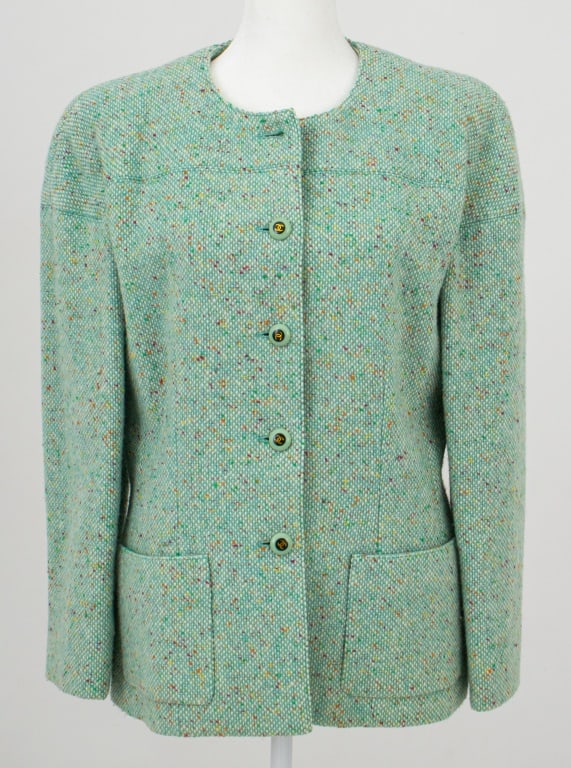 Chanel Runway Wool Blend Mint Green Jacket, 2001 (1 of 10)