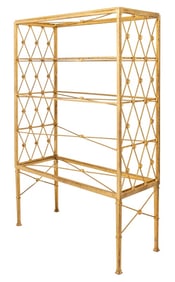 French Art Moderne Gilded Steel Etagere, 1940s