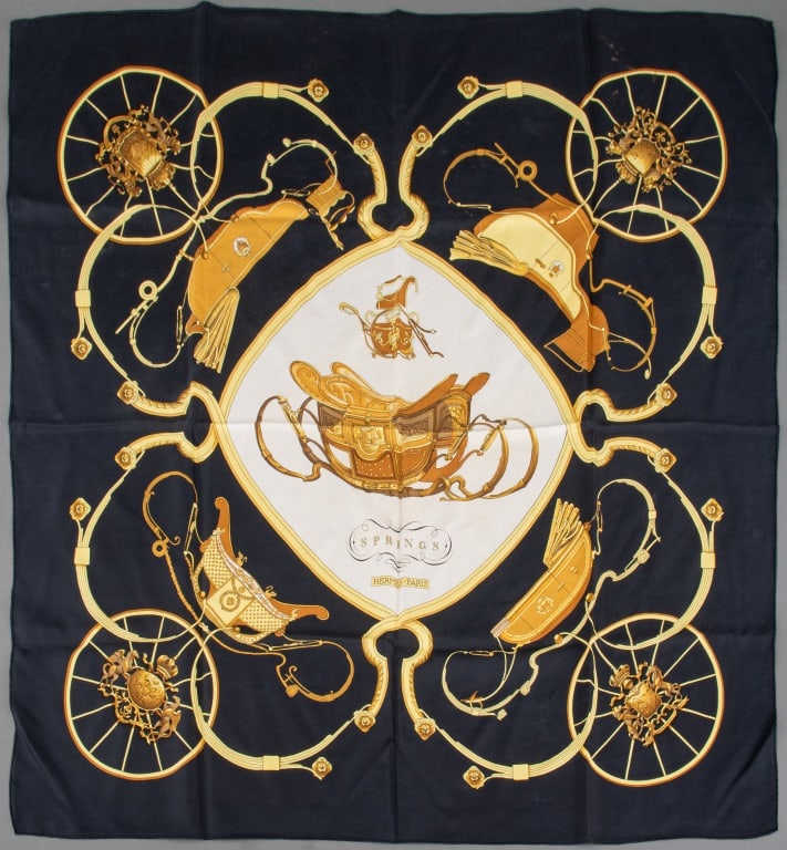Hermes "Springs" Silk Twill Scarf (1 of 5)