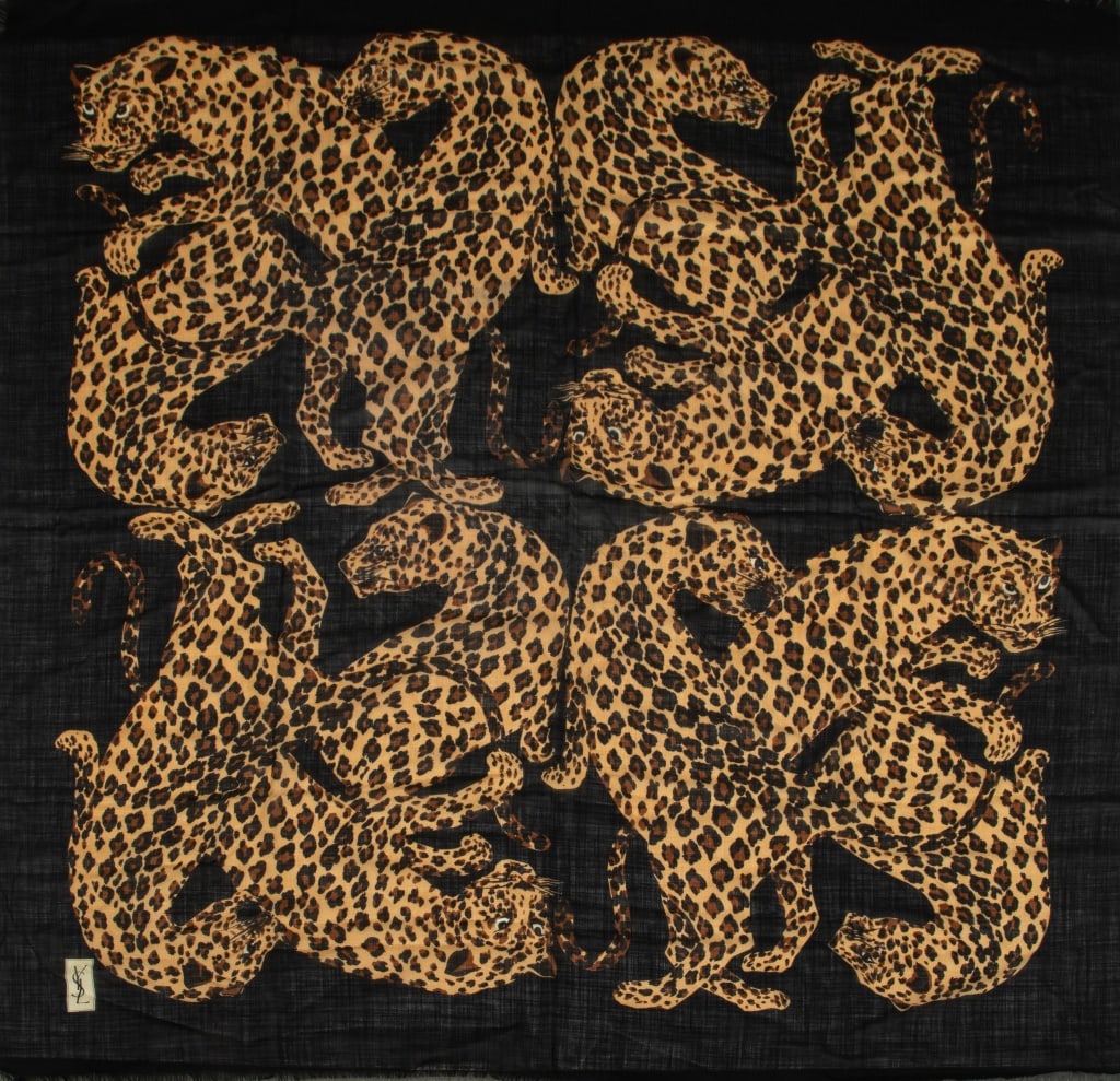 Yves Saint Laurent Wool Blend Cheetah Scarf (1 of 5)
