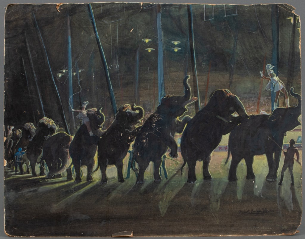 Robert Barbour Johnson "Elephants..." Gouache (1 of 12)