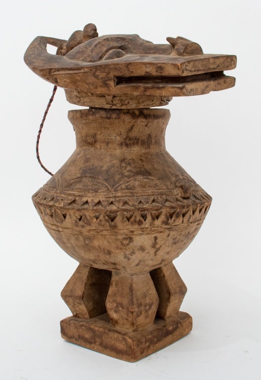 African Senufo Carved Wood Lidded Container (1 of 10)