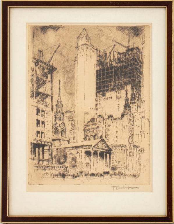 Joseph Pennell St Paul's Chapel Etching, ca. 1915 (1 of 8)