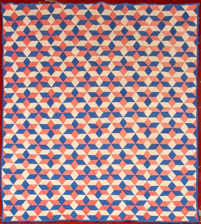 Red, White, and Blue Diamonds Quilt (1 of 6)