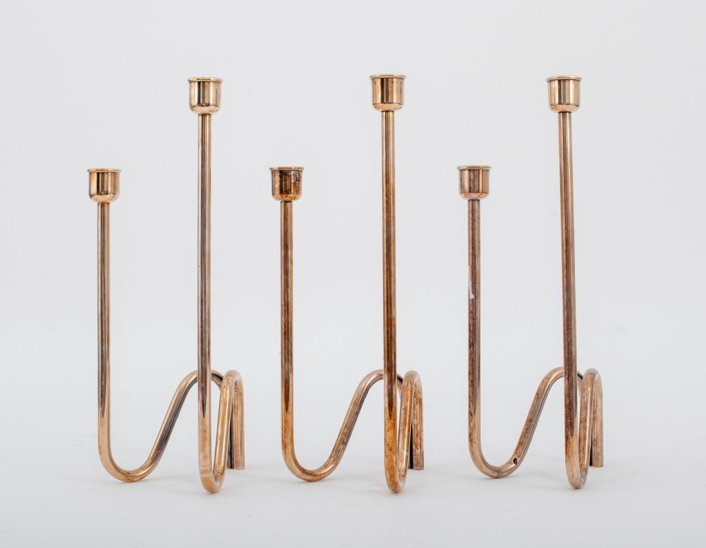 Lino Sabattini Silver Plate Candlestick Holders, 3 (1 of 5)