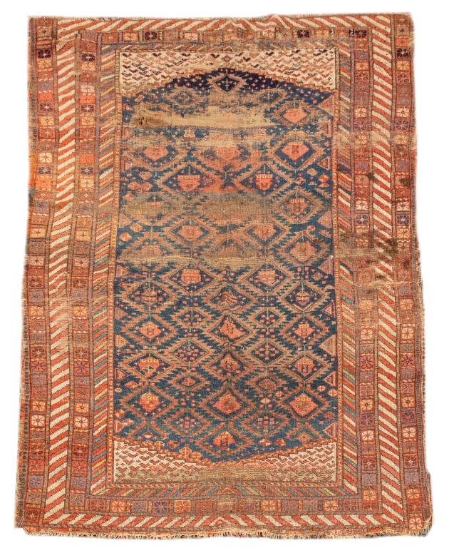 Antique Persian Shirvan Rug, 6' 7" x 4' 3": Antique Shirvan Rug. 6' 7" L x 4' 3" W. Provenance: From a New York City Collection. Keywords: Wool, Caucasian, Shield Design, Floor covering, Decorative Arts