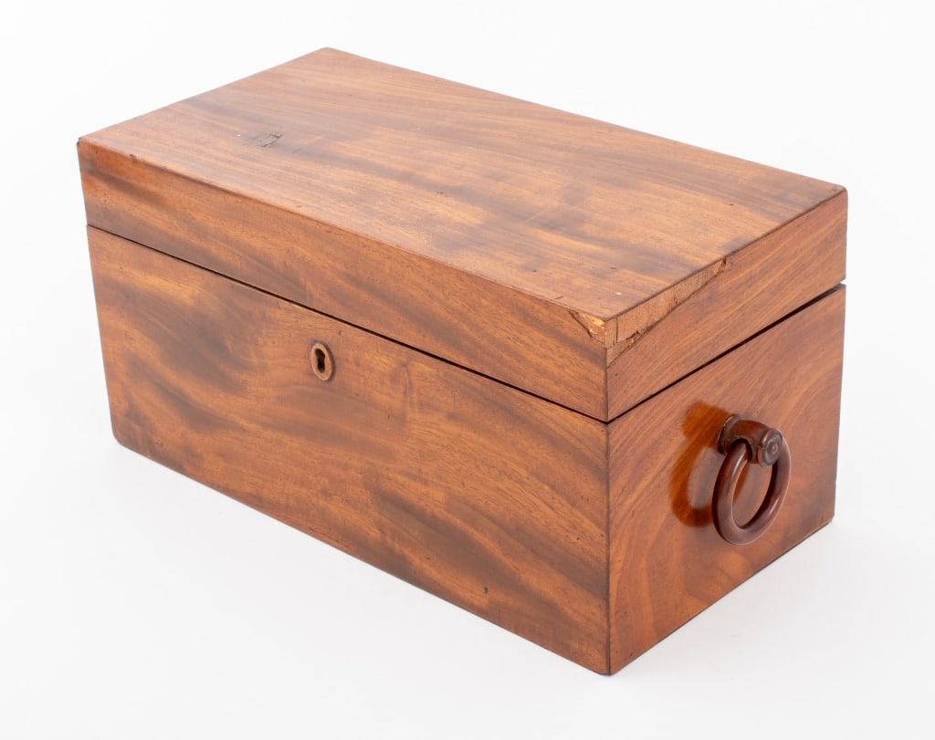 William IV Mahogany Tea Caddy, 19th C. (1 of 8)