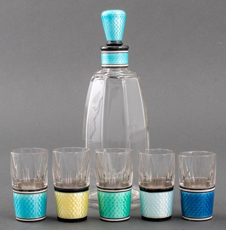 German Silver Gilt and Enamel Liqueur Set, 6 (1 of 9)