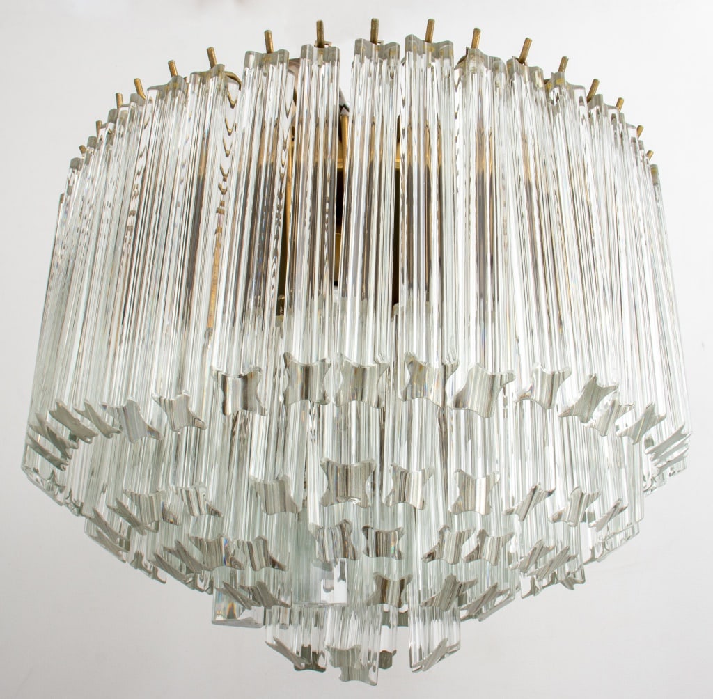 Venini for Camer Quadriedri Glass Prism Chandelier (1 of 10)