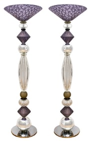 Italian Postmodern Murano Glass Torchiere Lamps, 2