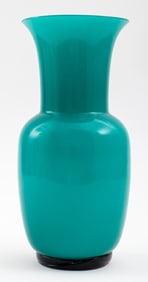 Tomaso Buzzi Venini Murano Blue Glass Vase