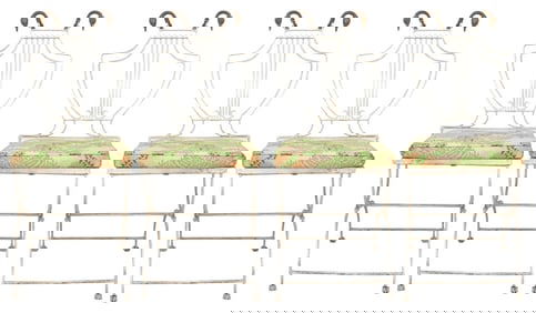 Maison Jansen Attr. Wrought Iron Folding Chairs, 4