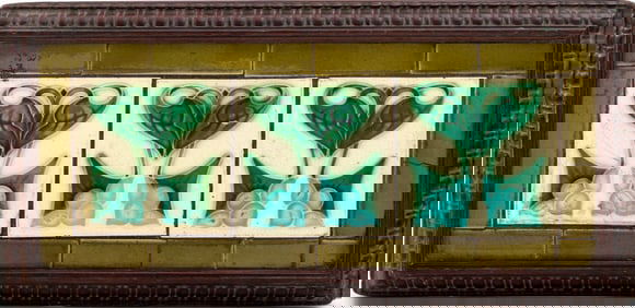 Art Nouveau Majolica Tile Plateau, ca. 1900
