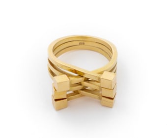 14K Yellow Gold Split Shank By-Pass Ring