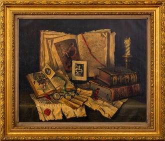 European School Vanitas Still Life Oil on Canvas