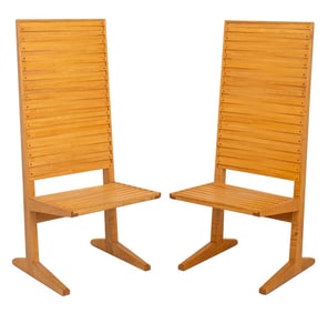 Nakashima Style Maple & Cherry Side Chairs, Pair