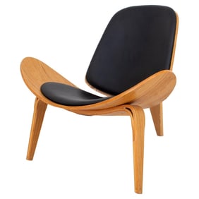 Hans Wegner Style Mahogany "Shell" Chair