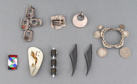 Group of Modernist Jewelry, 9 Pieces