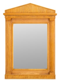 Gabriella Crespi Attr. Rattan Pediment Mirror
