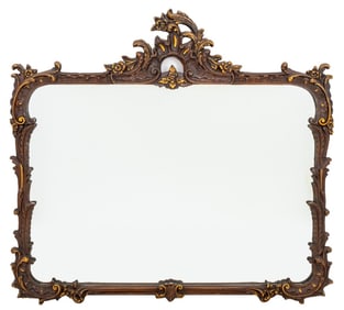 Rococo Revival Parcel Gilded Overmantel Mirror