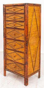 Aesthetic Movement Bamboo Rattan Chest of Drawers