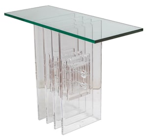 Mid-Century Modern Style Glass & Lucite Console