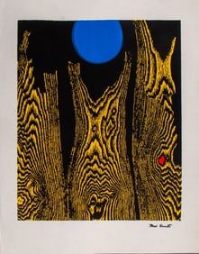 Max Ernst "Bois et la Lune Bleue" Color Lithograph