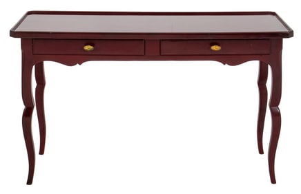 Queen Anne Style Red Lacquered Sofa Table