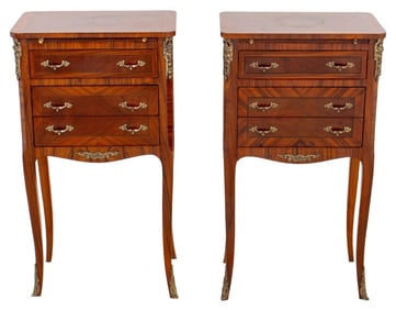 Louis XV Style Palisander Bedside Cabinets, Pair