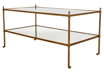Maison Jansen Style Gilt Bronze & Glass Low Table