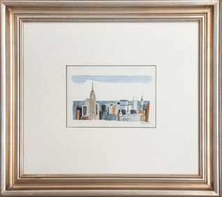 Elisha Cooper New York Skyline Watercolor on Paper
