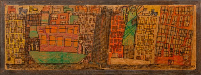 Purvis Young Style New York City Mixed Media