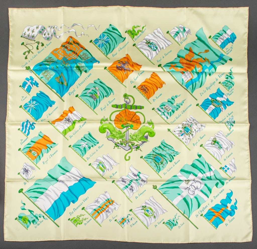 Hermes "Pavois" Square Silk Twill Scarf (1 of 7)