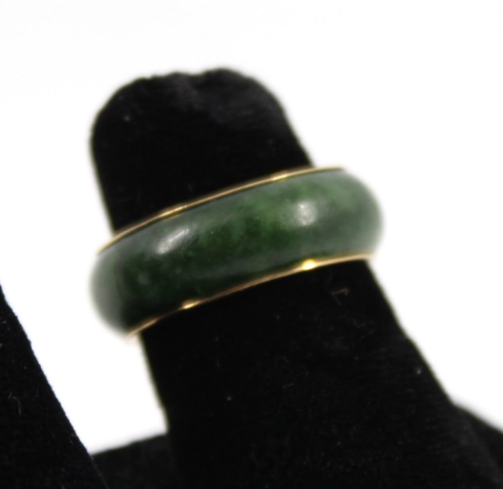 14K Gold & Jade Eternity Band Ring (1 of 5)