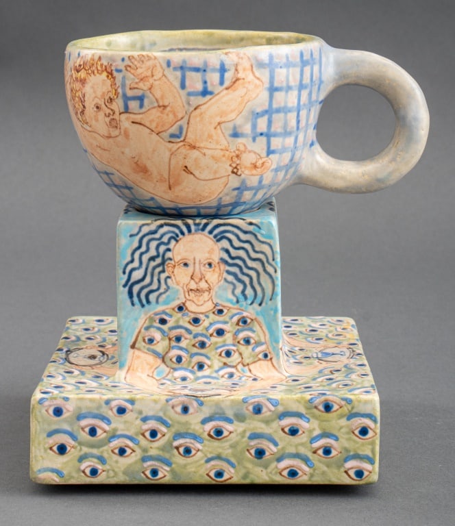 Marilyn Andrews Art Pottery Cup on Stand, 1976 (1 of 12)