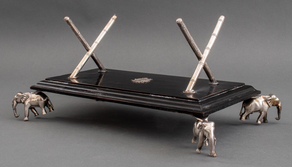 Anglo-Indian Silvered Brass and Wood Display Stand (1 of 8)