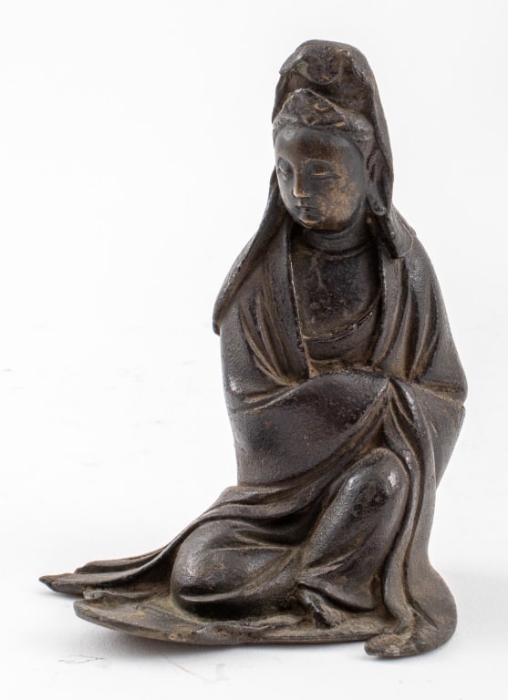 Chinese Bronze Small Guanyin Sculpture (1 of 7)