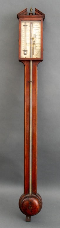 Barelli & Co. Mahogany Stick Barometer, 19th C. (1 of 8)